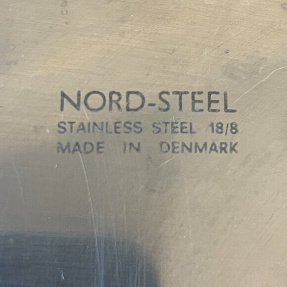 Mid-Century Danish Stainless Steel Teak Handles 3-section serving dish - Picture 2 of 6